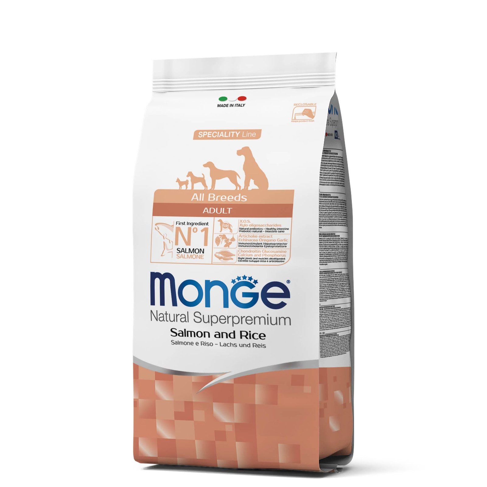 Monge Canine Adulto Salmon Y Arroz ALL BREEDS